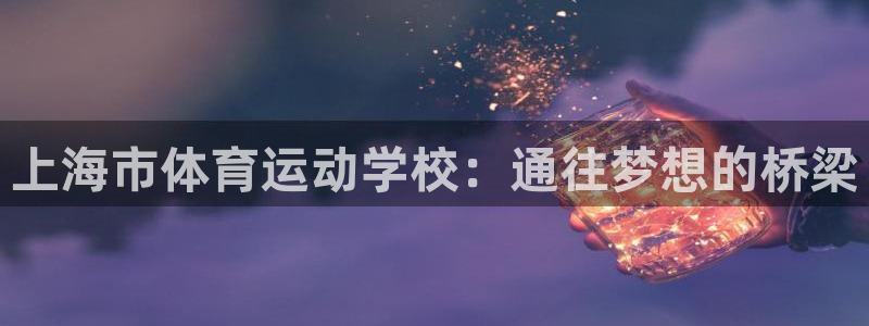 MK体育官方正版app科技：上海市体育运动学校：通往梦想的桥