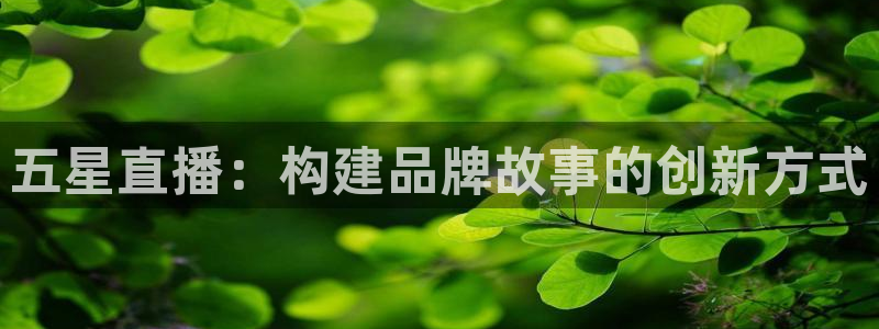 76雨燕直播体育直播平台：五星直播：构建品牌故事的创新方式